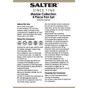 Salter BW04151G Marble 4 Piece Pan Set manual cover