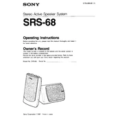 Sony SRS 68 manual cover