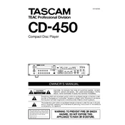 Tascam CD-450 manual cover