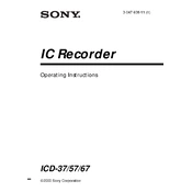 Sony ICD-37 manual cover