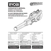 Ryobi RY404010 Blower manual cover