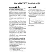 Viking DIV600 600 CFM Ventilator manual cover