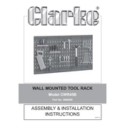 Clarke 4800200 CWR45B Wall Mounted Tool Rack manual cover