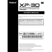 Roland XP-30 manual cover