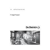 De Dietrich DRC1212J Refrigerator manual cover