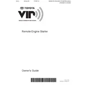 Toyota Avalon Remote Engine Starter 2011 Sedan manual cover