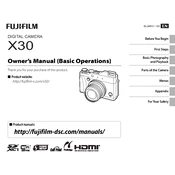 Fujifilm Premium Compact X30 Camera manual cover