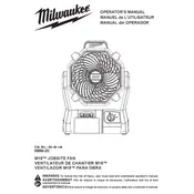 Milwaukee M18 0886-20 Fan manual cover