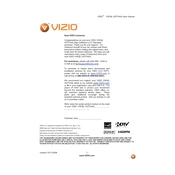 Vizio VW32L HDTV40A TV manual cover