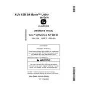 John Deere XUV 825i S4 Gator Utility Vehicle manual cover