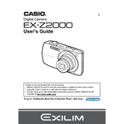 Casio EXZ2000 Camera manual cover