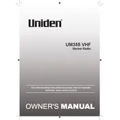 Uniden UM355 VHF Radio manual cover