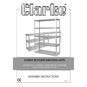 Clarke 6600640 CS5265S 5-Shelf Boltless Shelving Unit manual cover