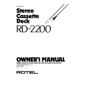 Rotel RD-2200 Cassette Deck manual cover