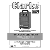 Clarke 6925801 Devil 2850 2.8KW Heater manual cover