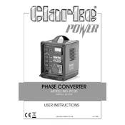 Clarke 6012785 PC20 Phase Converter manual cover