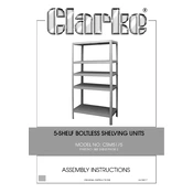 Clarke 6600738 CSM5175 30LG 5-Shelf Boltless Shelving Unit manual cover