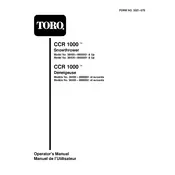 Toro CCR 1000 38400 Snow Thrower manual cover