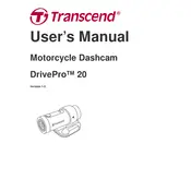 Transcend DrivePro 20 Dashcam manual cover