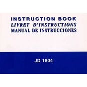 Janome JD 1804 manual cover