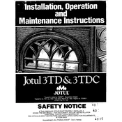 Jotul Model 3TD Fireplace manual cover