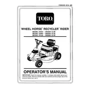 Toro Wheel Horse Recycler 70042 Mower manual cover