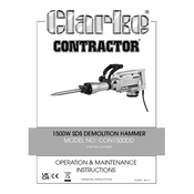 Clarke 6479509 CON1500DD 1500W SDS Demolition Hammer manual cover