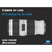 Canon Ultrasonic EF70-200mm f 4L IS II USM manual cover