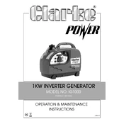 Clarke 8877050 IG1000 1KW Inverter Generator manual cover