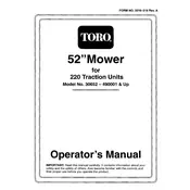 Toro 52-inch 30652 Mower manual cover