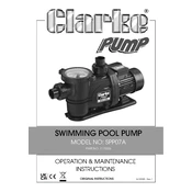 Clarke 7175026 SPP07A Swimming Pool Pump manual cover