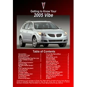 Pontiac Vibe 2005 manual cover