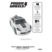 Power Wheels Mattel Corvette FCD22 Toy manual cover