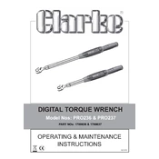 Clarke 1700636 PRO236 Digital Torque Wrench manual cover