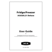 AGA ASXS21 Deluxe Refrigerator manual cover