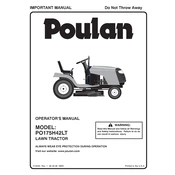 Poulan Pro PO175H42LT Tractor manual cover