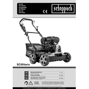 Scheppach SC50Vario 5911902903 5911902851 Scarifier manual cover