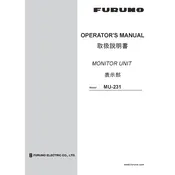 Furuno MU-231 Display manual cover