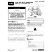 Toro Power Max 724 OE 37770 Snow Thrower manual cover