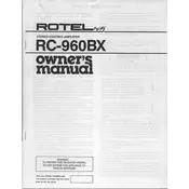 Rotel RC-960BX Amplifier manual cover