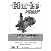 Clarke 7120405 ECP20A1 2 Inch Electric Water Pump manual cover