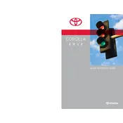 Toyota Corolla 2012 Sedan manual cover