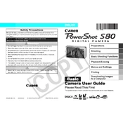 Canon PowerShot S80 manual cover