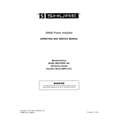 Shure SR105 Speaker manual cover