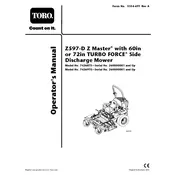 Toro Z Master Turbo Force Z597-D 74268TE Mower manual cover