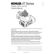 Kohler XT675 Engine manual cover