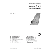 Metabo 6.31213 Guide Rail manual cover