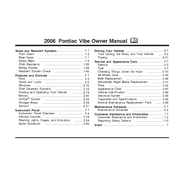 Pontiac Vibe 2006 manual cover