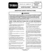 Toro SuperBlower Yard 51576 Vacuum manual cover