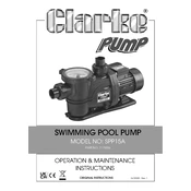 Clarke 7175036 SPP15A Swimming Pool Pump manual cover